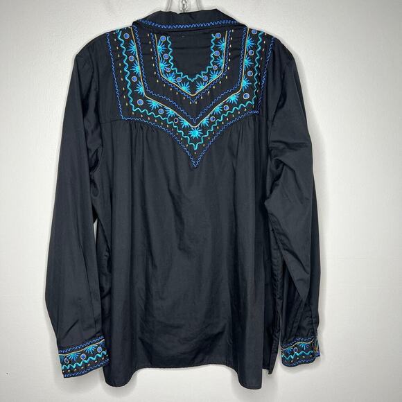 Bob Mackie Wearable Art Women's Western Embroidered Button Up Shirt Size XL Boho - Picture 7 of 10